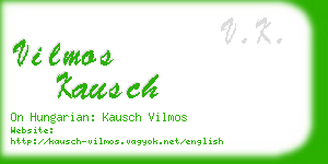 vilmos kausch business card